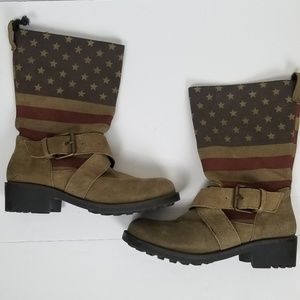 Sold Sbicca size 6 american flag suede leather